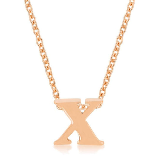 Rose Gold Finish Initial X Pendant Pendants Das Juwel 