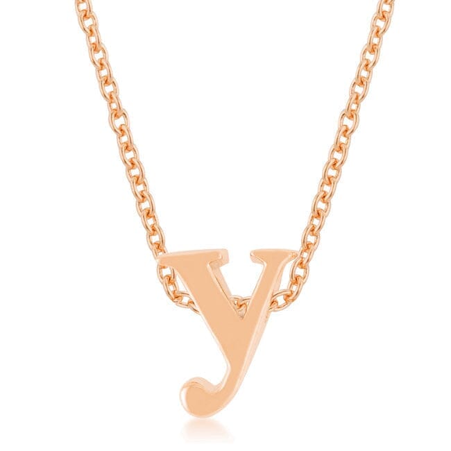 Rose Gold Finish Initial Y Pendant Pendants Das Juwel 