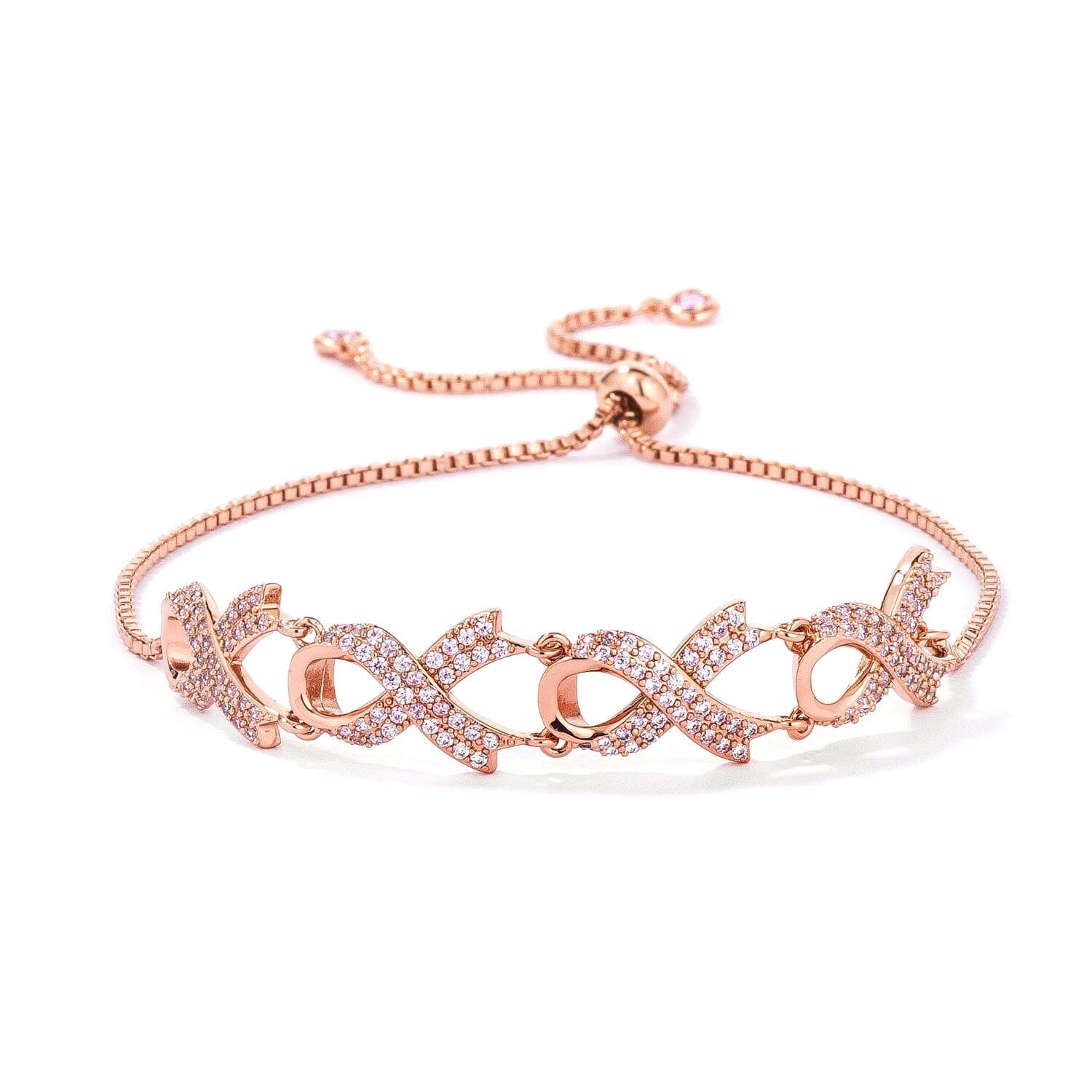 Rose Gold Plated Pink Ribbon Bracelet Bracelets Das Juwel 