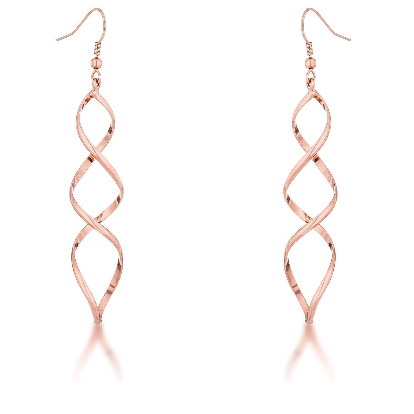 Rose Goldtone Twist Earrings Earrings Das Juwel 