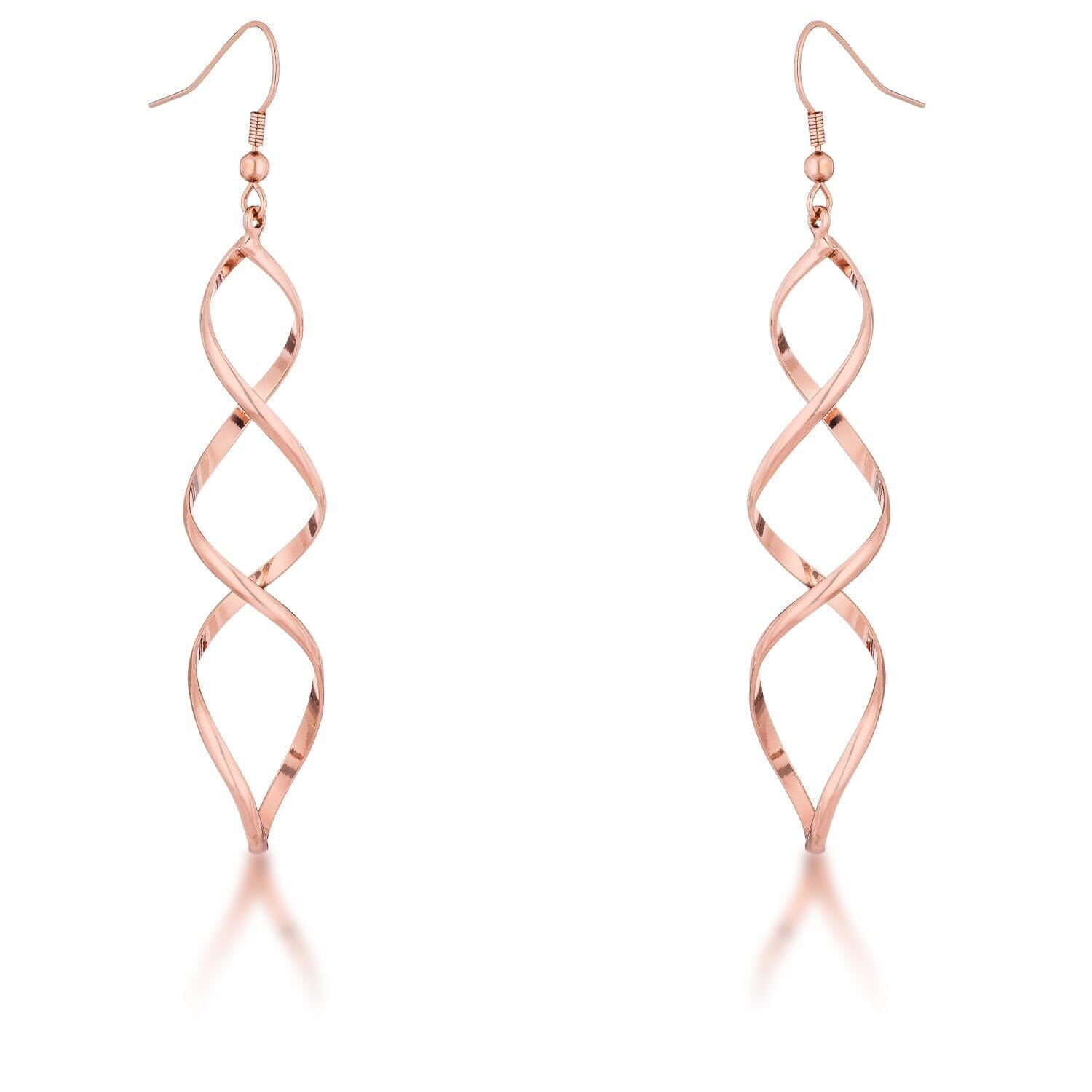 Rose Goldtone Twist Earrings Earrings Das Juwel 