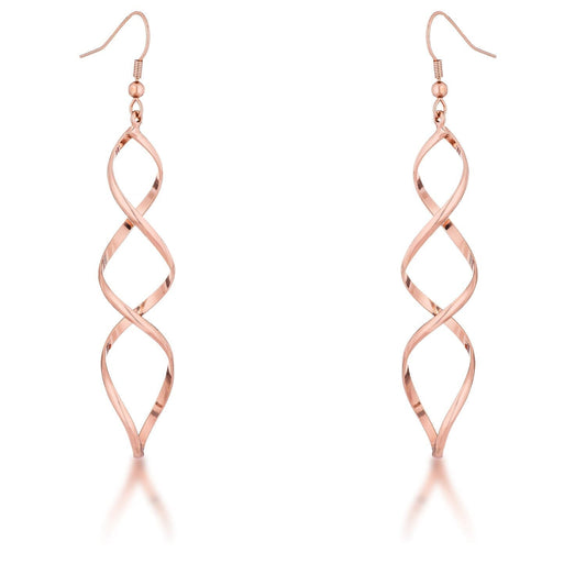 Rose Goldtone Twist Earrings Earrings Das Juwel 