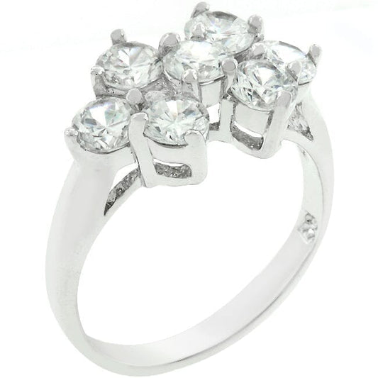 Round Cubic Zirconia Cluster Ring  