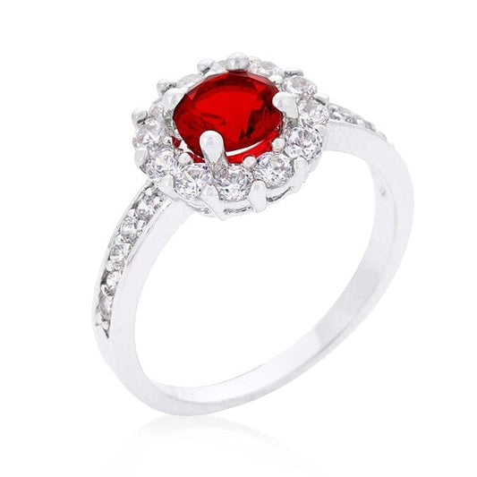 Ruby Red Halo Engagement Ring Rings  