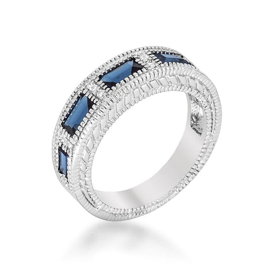 Sapphire Blue Bezel Eternity Band  