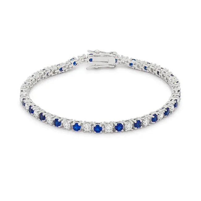Sapphire Blue Cubic Zirconia Tennis Bracelet  