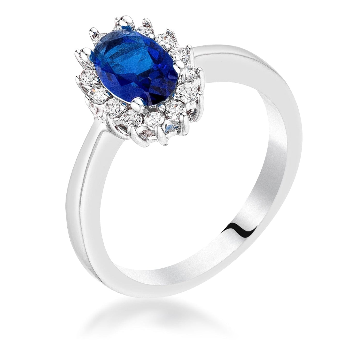Sapphire Blue Cubic Zirconia Petite Oval Ring Rings Das Juwel 