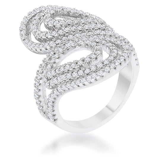 Serina 1ct Cubic Zirconia Rhodium Pave Circle Ring  