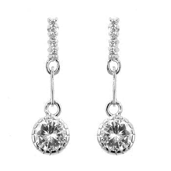 Simple Cubic Zirconia Drop Earrings Earrings Das Juwel 