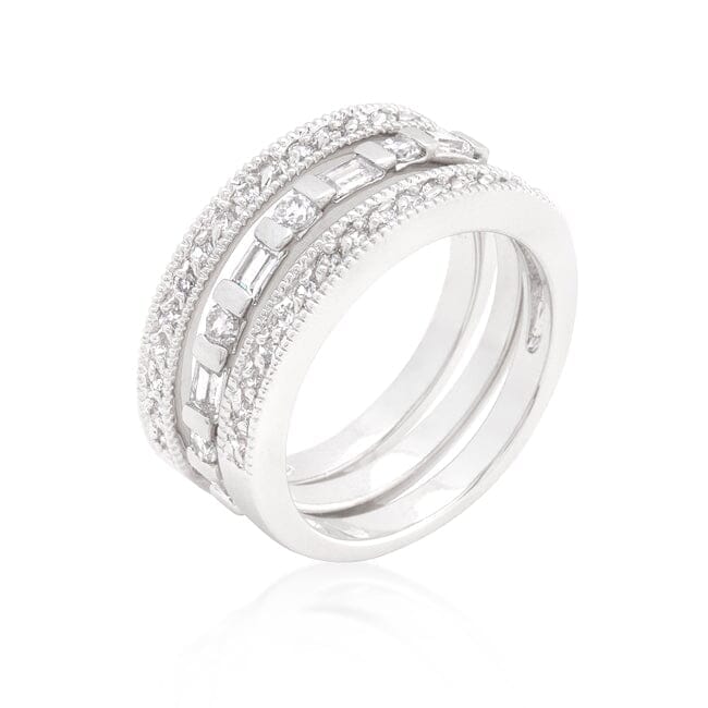Simple Cubic Zirconia Ring Set  