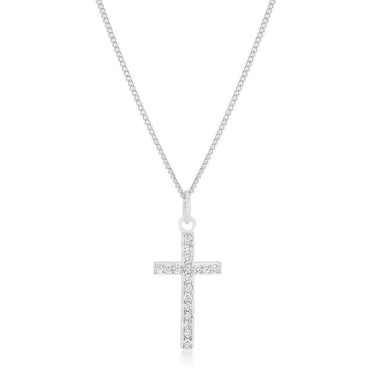 Simple Rhodium Plated Cross Pendant Pendants Das Juwel 