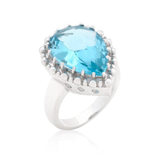 Solitaire Blue Topaz Cocktail Ring  