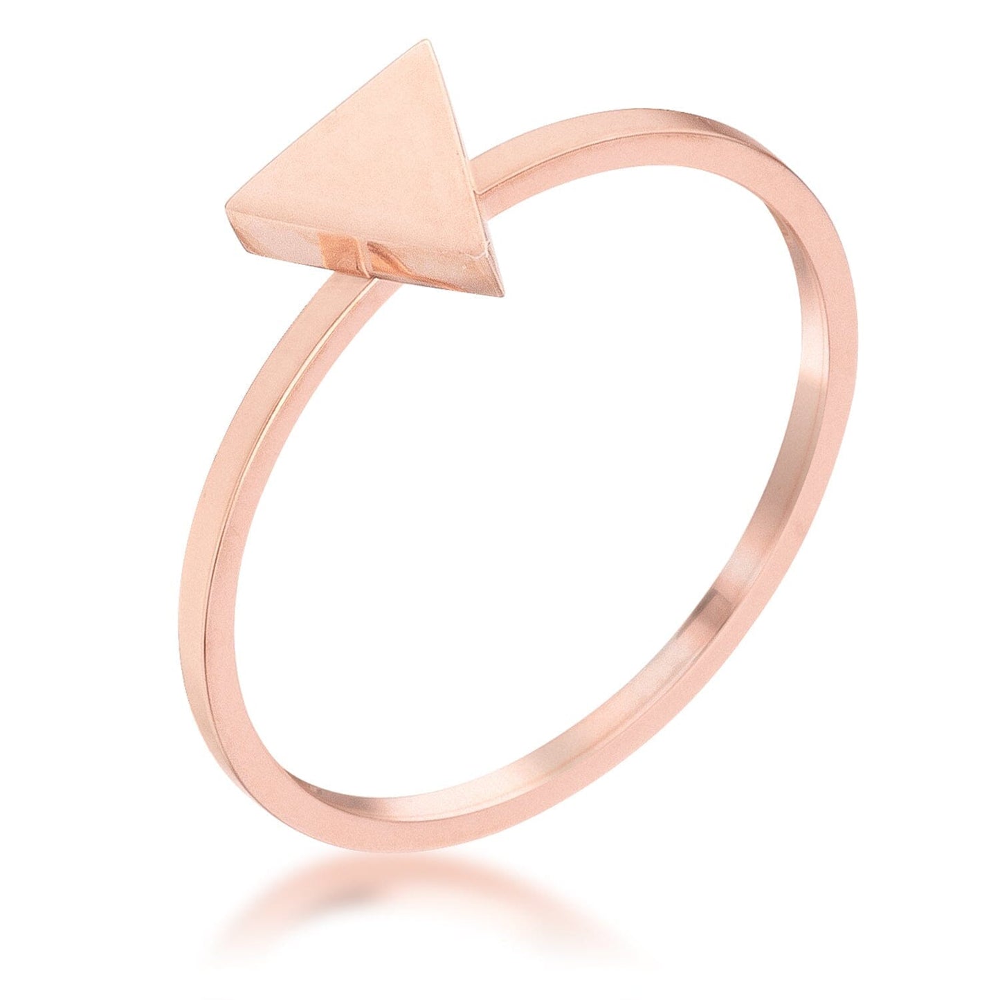Stainless Steel Rose Goldtone Plated Triangle Stackable Ring Rings Das Juwel 