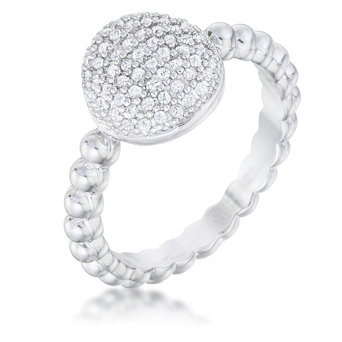 Stunning Cubic Zirconia Rhodium Ring Rings Das Juwel 