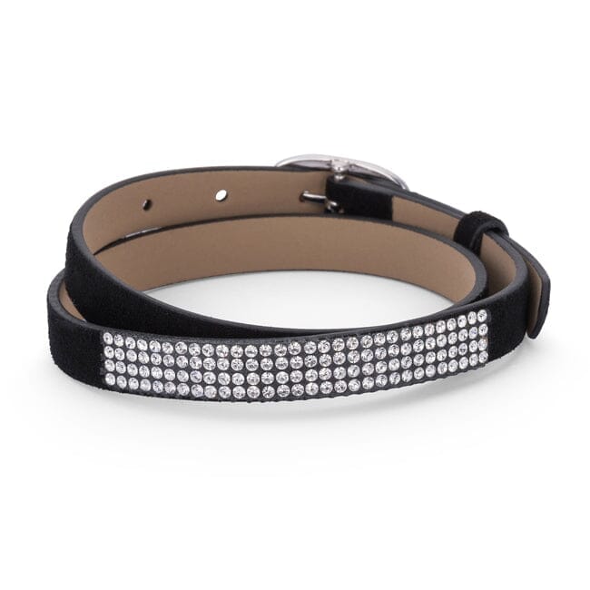 Stylish Black Colored Wrap Bracelet with Crystals Bracelets Das Juwel 