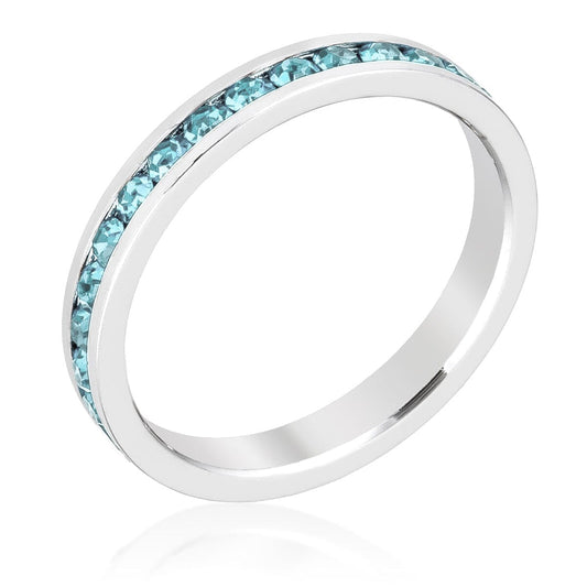 Stylish Stackables Aquamarine Crystal Ring  