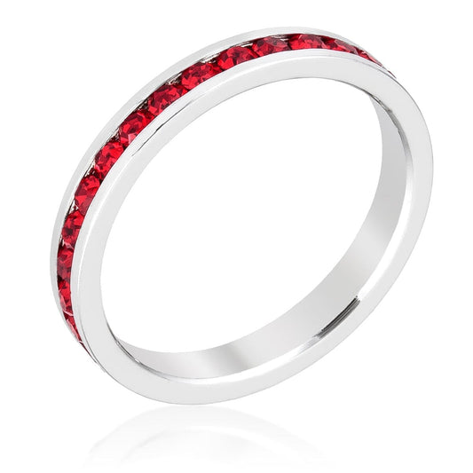 Stylish Stackables with Ruby Crystal Ring  