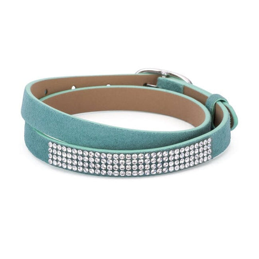 Stylish Turquoise Colored Wrap Bracelet with Crystals Bracelets Das Juwel 