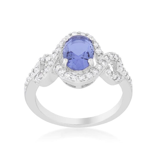 Tanzanite Halo Pave Cocktail Ring  