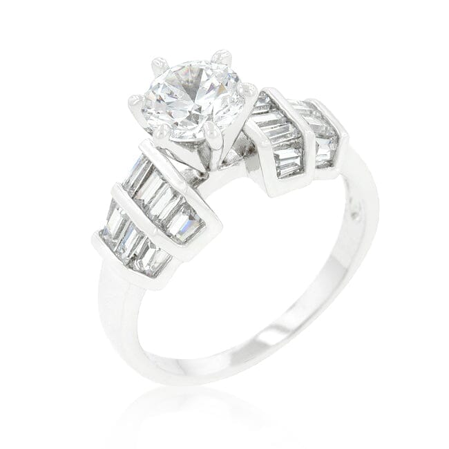 Tapered Baguette Cubic Zirconia Engagement Ring Rings Das Juwel 