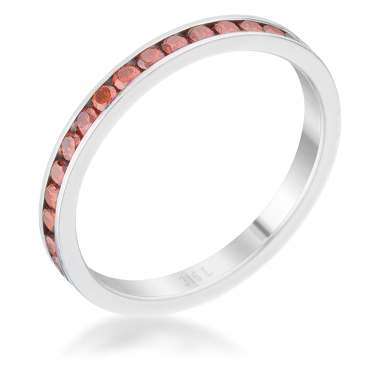 Teresa 0.5ct Dark Champagne Cubic Zirconia Stainless Steel Eternity Band  