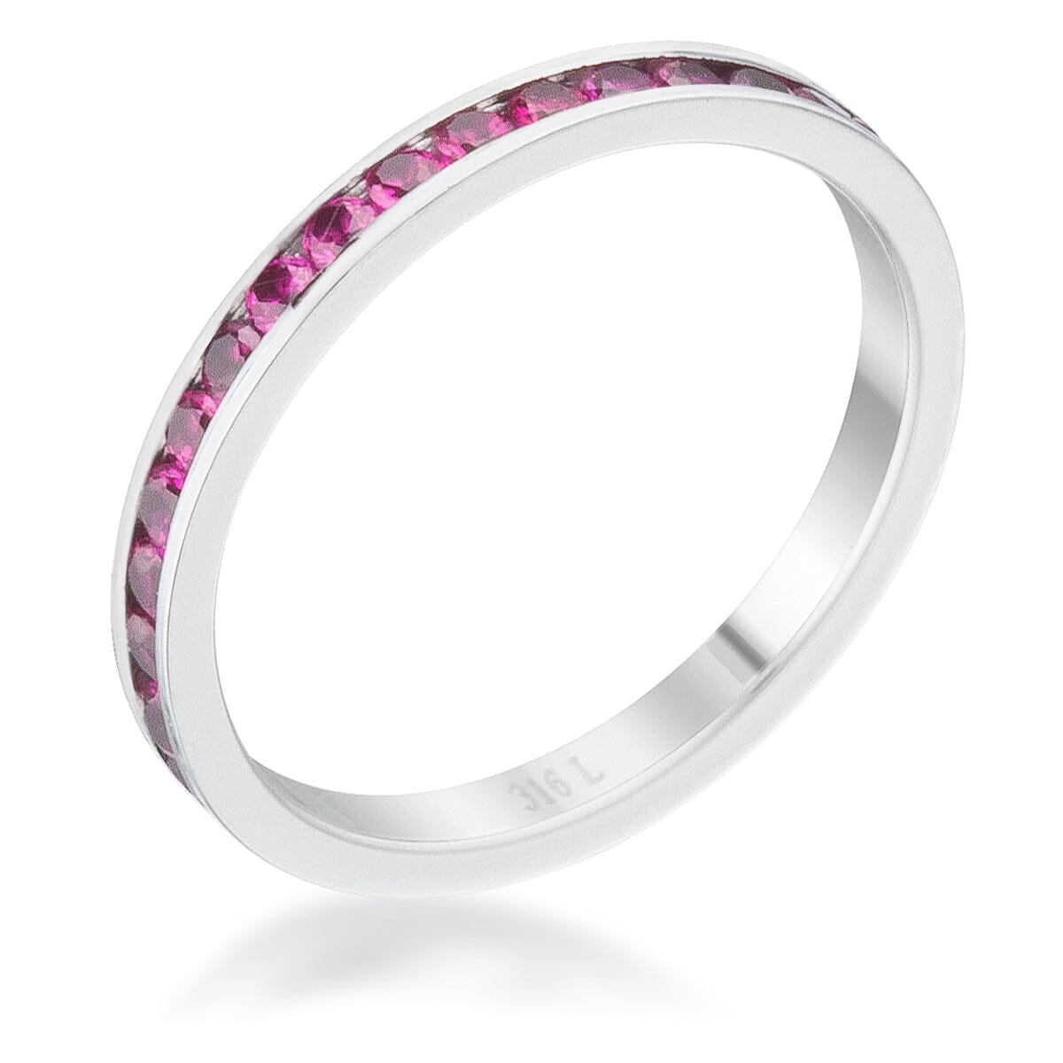 Teresa 0.5ct Garnet Cubic Zirconia Stainless Steel Eternity Band  