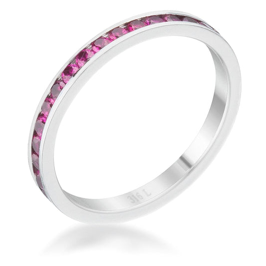 Teresa 0.5ct Garnet Cubic Zirconia Stainless Steel Eternity Band  
