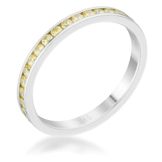 Teresa 0.5ct Jonquil Cubic Zirconia Stainless Steel Eternity Band  