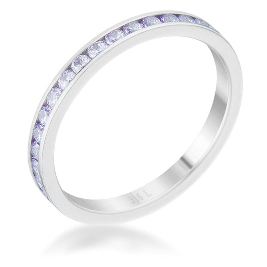 Teresa 0.5ct Light Lavender Cubic Zirconia Stainless Steel Eternity Band  