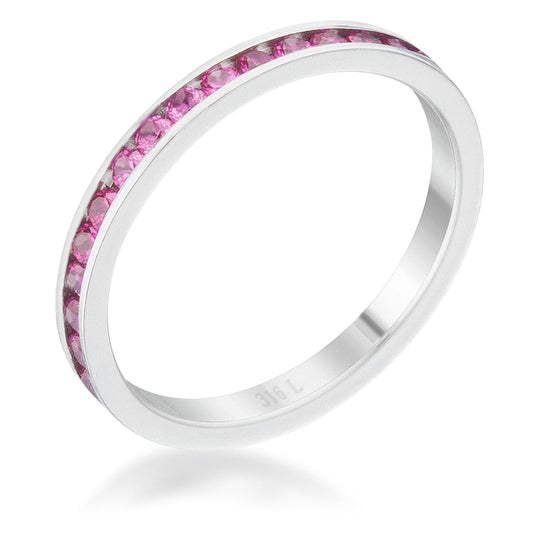Teresa 0.5ct Ruby Cubic Zirconia Stainless Steel Eternity Band  