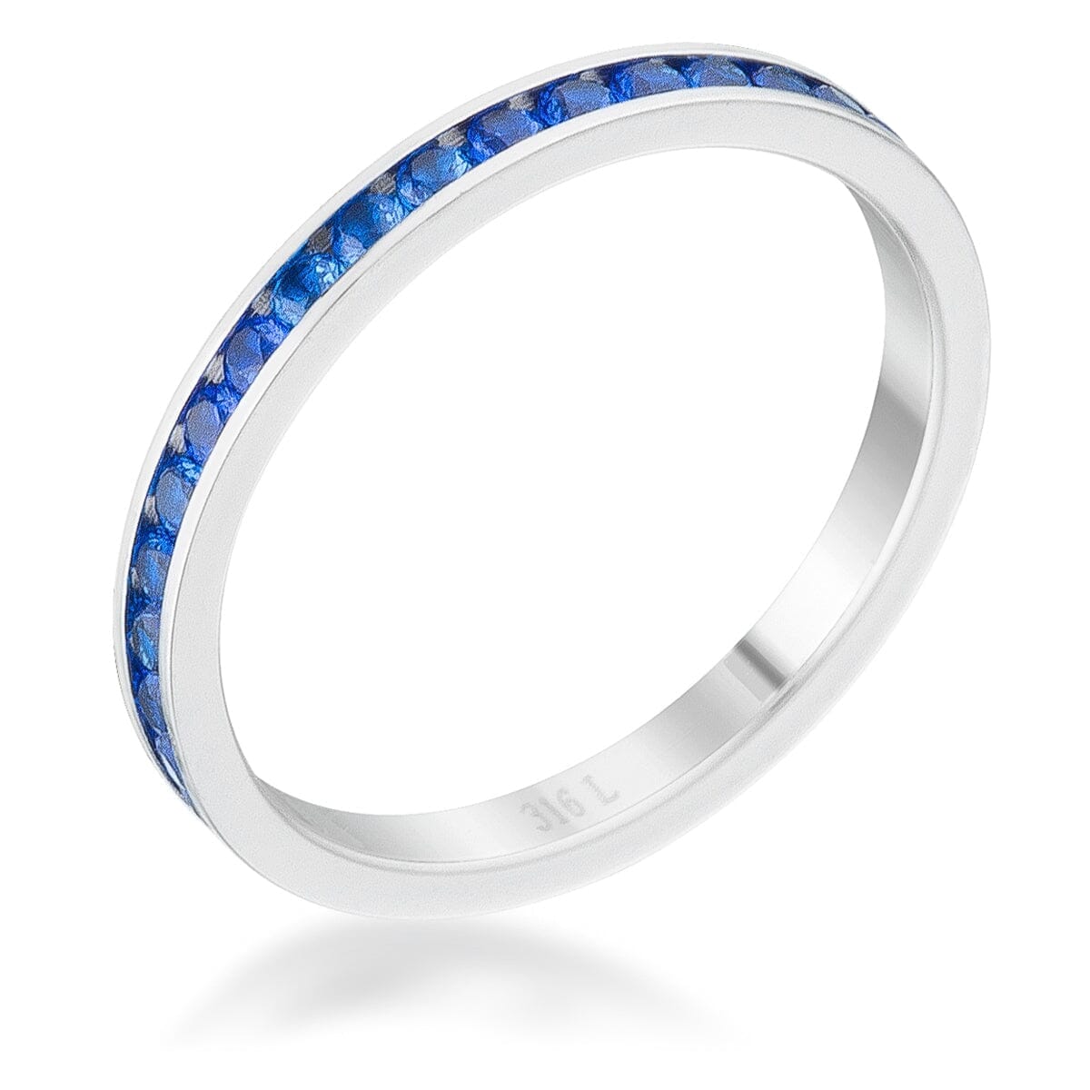 Teresa 0.5ct Sapphire Cubic Zirconia Stainless Steel Eternity Band  