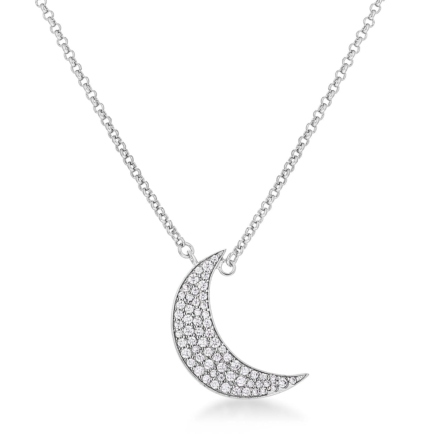 To the Moon and Back Cubic Zirconia Necklace Necklaces Das Juwel 
