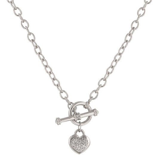 Toggle Pave Heart Necklace Necklaces Das Juwel 