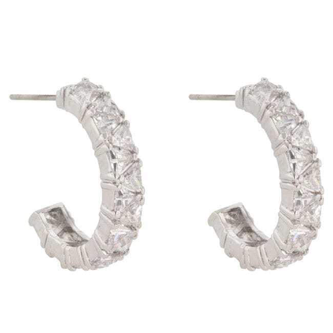 Trillion Cut Cubic Zirconia Hoop Earrings Earrings Das Juwel 
