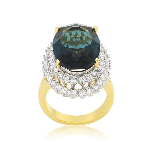 Two-tone Double Halo Cocktail Ring  