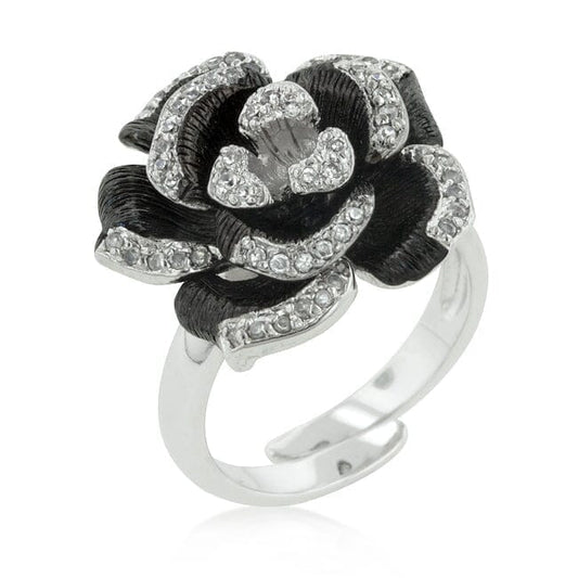 Two-tone Finish Floral Ring with Textured Pedals Rings  