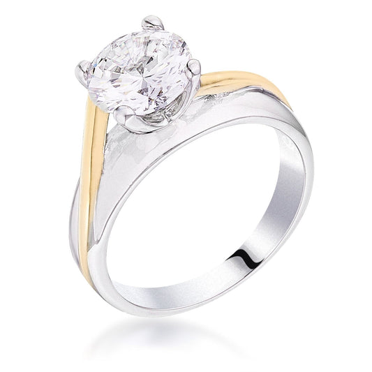 Two-tone Finish Solitaire Engagement Ring Rings Das Juwel 
