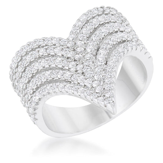 Vera 1.42ct Cubic Zirconia Rhodium Vintage Inspired Cocktail Ring Rings  
