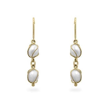 Yellow Gold Pearl Drops Fine Jewelry  