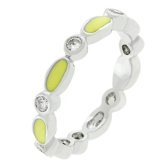 Yellow Link Enamel Stacker Ring Rings Das Juwel 